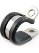 Jaylec Pack 10 P Clip 32mm Stainless Steel w/ Rubber Insert Reinforced