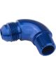 Proflow 90 Degree 1/2in. NPT To Male -10AN Flare to NPT Adaptor, Bl