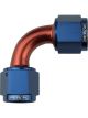 Proflow 90 Degree Female Flare Union Swivel Hose End -08AN, Blue