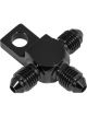 Proflow Black Hose End Tee Block -03AN w/Mount Tab