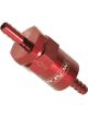 Proflow Billet Inline Aluminium Fuel Filter 1/2in. Barb Red 30 Mic
