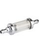 Proflow Fuel Filter, Glass/Chrome, 5/16 in. Hose Barb Inlet and Out