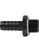 Proflow Fitting Adaptor Male 12mm x 1.50mm To 1/2in. Barb, Black