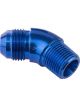 Proflow 45 Degree 3/4in. NPT To Male -12AN Flare to NPT Adaptor, Bl