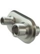 Proflow Firewall Bulkhead Aluminium 2 Port #6, #10 Inline, Polished