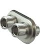 Proflow Firewall Bulkhead Aluminium 2 Port #10, #10 Inline, Polish