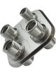 Proflow Firewall Bulkhead Aluminium 4 Port #6, #10 Inline, Polished