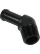 Proflow 45 Degree 1/2in. Barb Male Fitting To 3/8in. NPT, Black