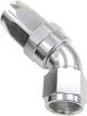 Aeroflow 150 Taper Full Flow Swivel 45 Degree Hose End -16AN Silver