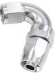 Aeroflow 150 Taper Full Flow Swivel 120 Degree Hose End -8AN Silver