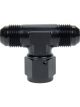 Allstar Adapter Tee 6 AN Male x 6 AN Male x 6 AN Female Swivel Black