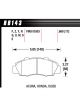 Hawk Brake Pads HPS Compound High Torque Acura Honda Pack 4