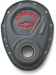 Proform Timing Chain Cover Shark Gray Steel with Chevy Bowtie Logo For SBC Chevy