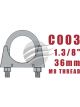 Aunger Zinc Plated U-Bolt Clamp - M8 X 36mm