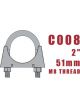 Aunger Zinc Plated U-Bolt Clamp - M8 X 51mm