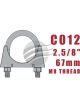 Aunger Zinc Plated U-Bolt Clamp - M8 X 67mm