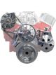 Proflow Front Drive Kit, V Belt Kit, Chrome V Belt SB Chev Long St