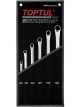 Toptul 6pcs Flat Extra-Long Double Ring Spanner Set Metric