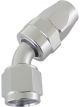 Aeroflow 200 Series PTFE 45 Degree Hose End -16AN Silver