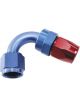 Aeroflow 200 Series PTFE 120 Degree Hose End -4AN Blue/Red