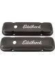 Edelbrock Valve Covers Signature Series Stock Height Steel Black Powderco…