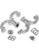 Flowtech Exhaust Manifolds Rams Horn Cast Iron Chrome Chevy Small B