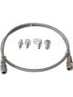 Aeroflow S/Steel Braided Line Gauge Kit -3AN 6ft Hose with Fittings