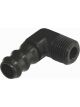 Moroso Fitting 3/8in. To 1/2in. 90 Deg Black