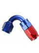 Mr Gasket Hose End Swivel 120 Degree -6 AN Aluminium Red/Blue Satin