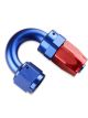 Mr Gasket Hose End Swivel 180 Degree -10 AN Aluminium Red/Blue Satin
