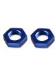 Mr Gasket Bulkhead Nuts -6 AN Male Aluminium Adapter Blue Pair
