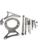 Proflow Alternator & Power Steer Bracket Kit Aluminium Polished SB F