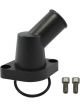 Proflow Aluminium Water Neck Chevy 45 Degree O'Ring Style Black
