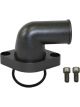 Proflow Aluminium Water Neck Chevy 90 Degree O'Ring Style Black