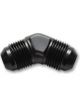 Vibrant Performance Flare Union 45 Adapter Fitting; Size: -8AN Black Anodized