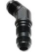 Vibrant Performance Bulkhead Adapter, 45 Elbow; Size: -4AN Black Anodized