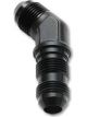 Vibrant Performance Bulkhead Adapter, 45 Elbow; Size: -6AN Black Anodized