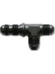 Vibrant Performance Bulkhead Adapter Tee on Run Fitting; Size: -8AN Black