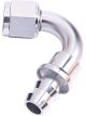 Aeroflow 400 Series Push Lock 120 Degree Hose End -8AN Silver