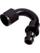 Aeroflow 400 Series Push Lock 150 Degree Hose End -6AN Black