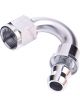 Aeroflow 400 Series Push Lock 150 Degree Hose End -10AN Silver