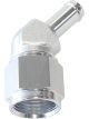 Aeroflow 45 Degree Hose Barb 3/8 Inch to -8AN Silver