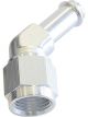 Aeroflow 45 Degree Hose Barb 1/2 Inch to -8AN Silver