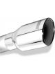 Borla Universal Polished Tip Single Round Rolled Angle-Cut w/Clamp