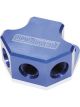 Aeroflow Billet 4 Port Y-Block - 3 x -8, 1 x -10AN Ports Blue