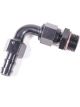 Radium Engineering 10AN 90 2-Piece Adapter for 1/2 Push-Lok Hose Black