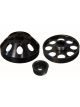 Torque Solution Lightweight WP/Crank/Alt Pulley Combo Black: For H