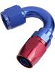 Aeroflow 500 Series Cutter Swivel 150 Degree Hose End -4AN Blue/Red