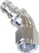 Aeroflow Full Flow Push Lock 45 Degree Hose End -8AN Silver