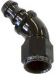 Aeroflow Full Flow Push Lock 45 Degree Hose End -10AN Black